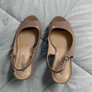 Women's Nude Peep-Toe Heels